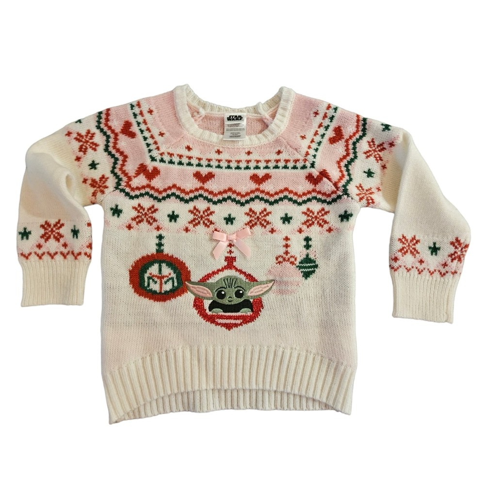 Star Wars Holiday Christmas Sweater - Toddler 3T - Grogu - Baby Yoda - T…